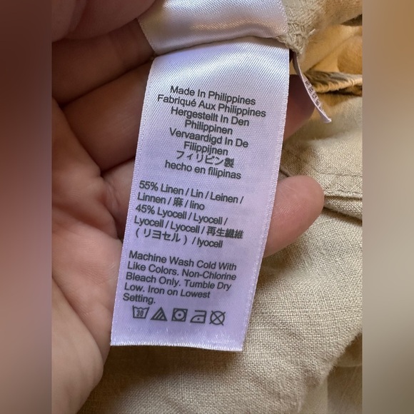 J. Crew Seaside Linen Blend Straight Leg Pant in Desert Sand size Large Tall - Picture 7 of 8